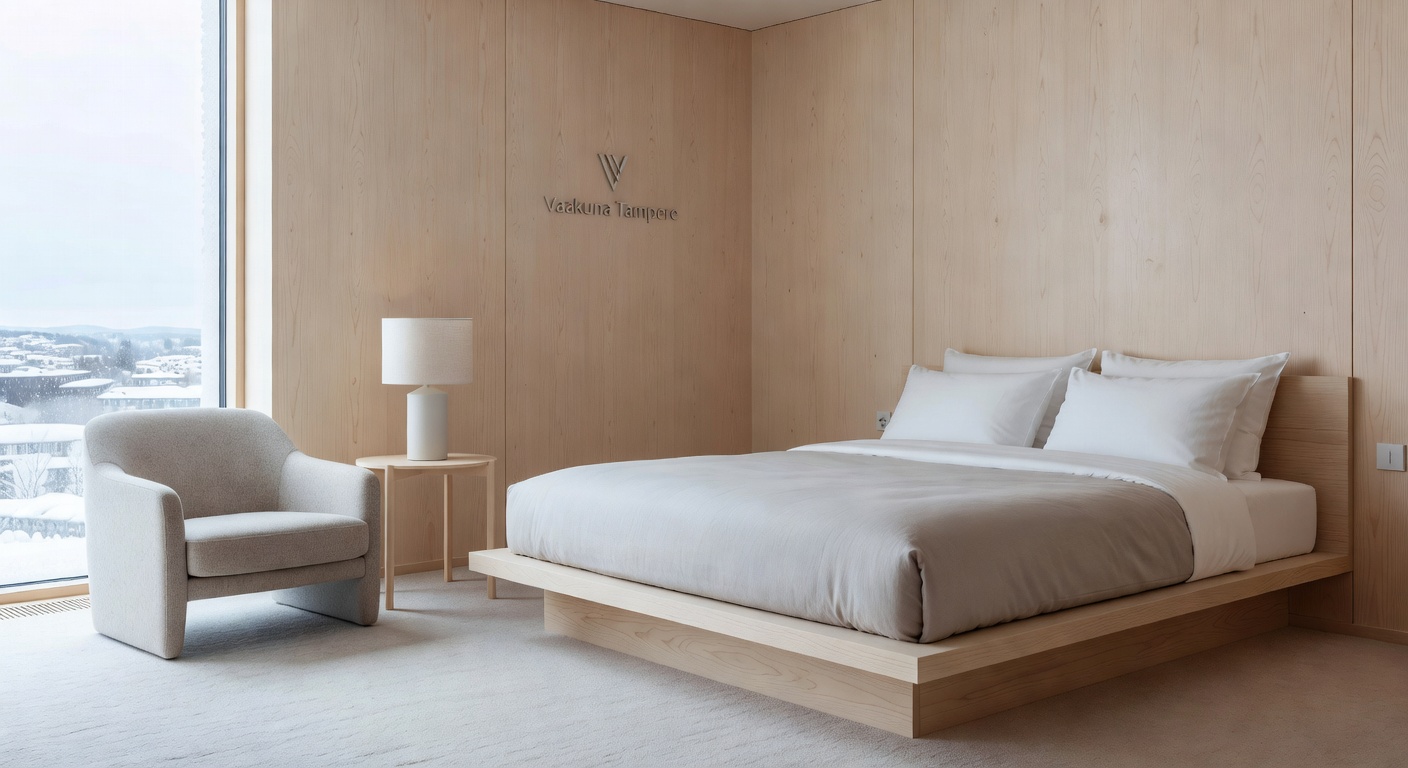 Standard modern minimal Nordic style hotel room